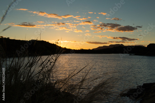 Abendstimmung am Lake oanob Namibia  photo