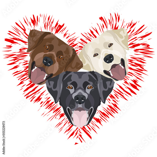 Illustration - Ein Herz für Labrador