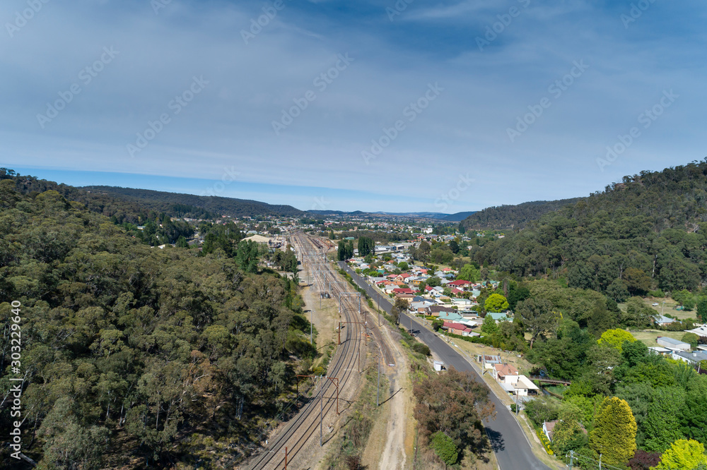 The small town of Oaky Park near Lithgow in the upper Blue Mountains in Australia
