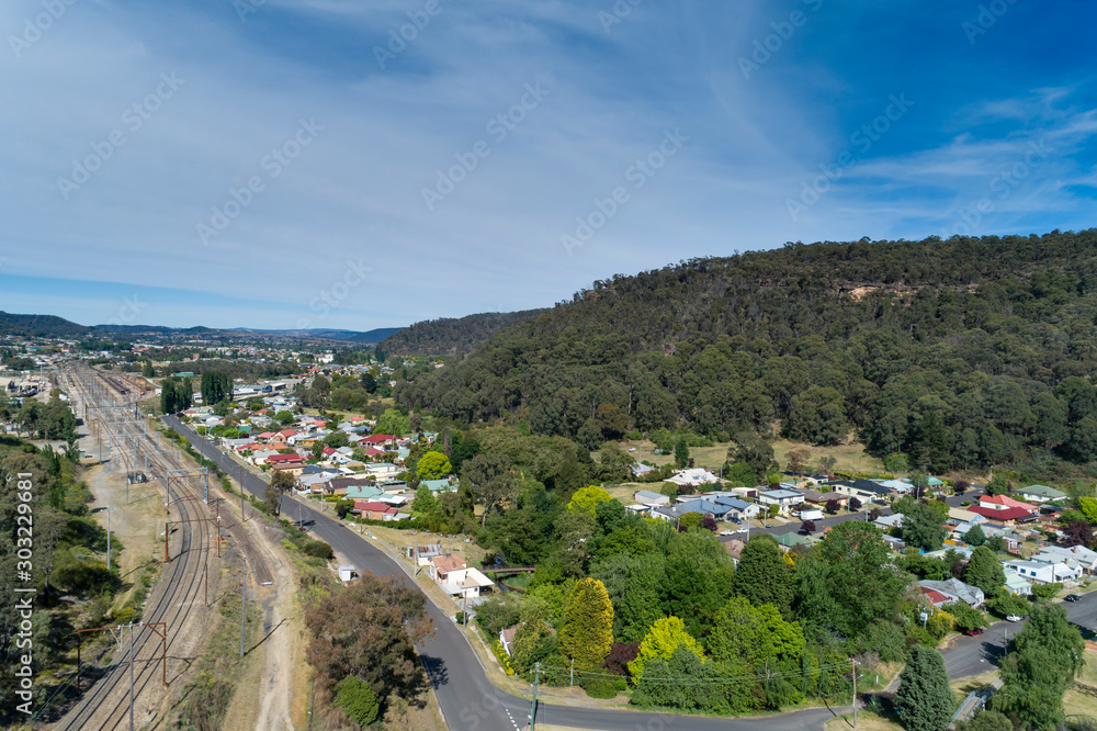 The small town of Oaky Park near Lithgow in the upper Blue Mountains in Australia