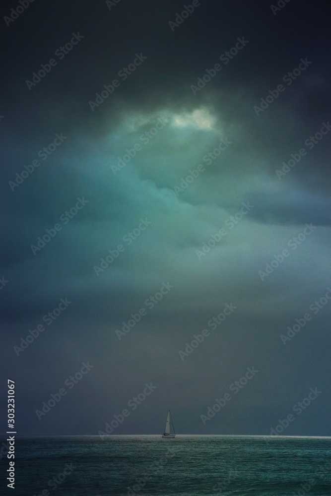 Sailboat in a Storm Sailboat in a Storm
