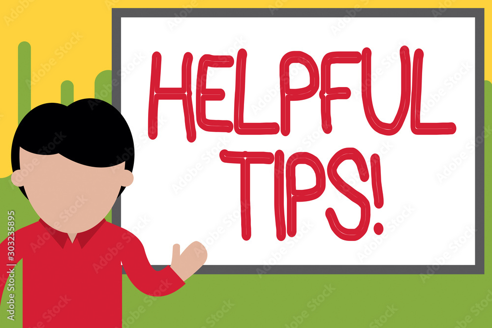 Word writing text Helpful Tips. Business photo showcasing advices given to be helpful knowledge in life Young man standing in front whiteboard pointing to project. photo Art Word writing text Helpful Tips. Business photo showcasing advices given to be helpful knowledge in life Young man standing in front whiteboard pointing to project. photo Art