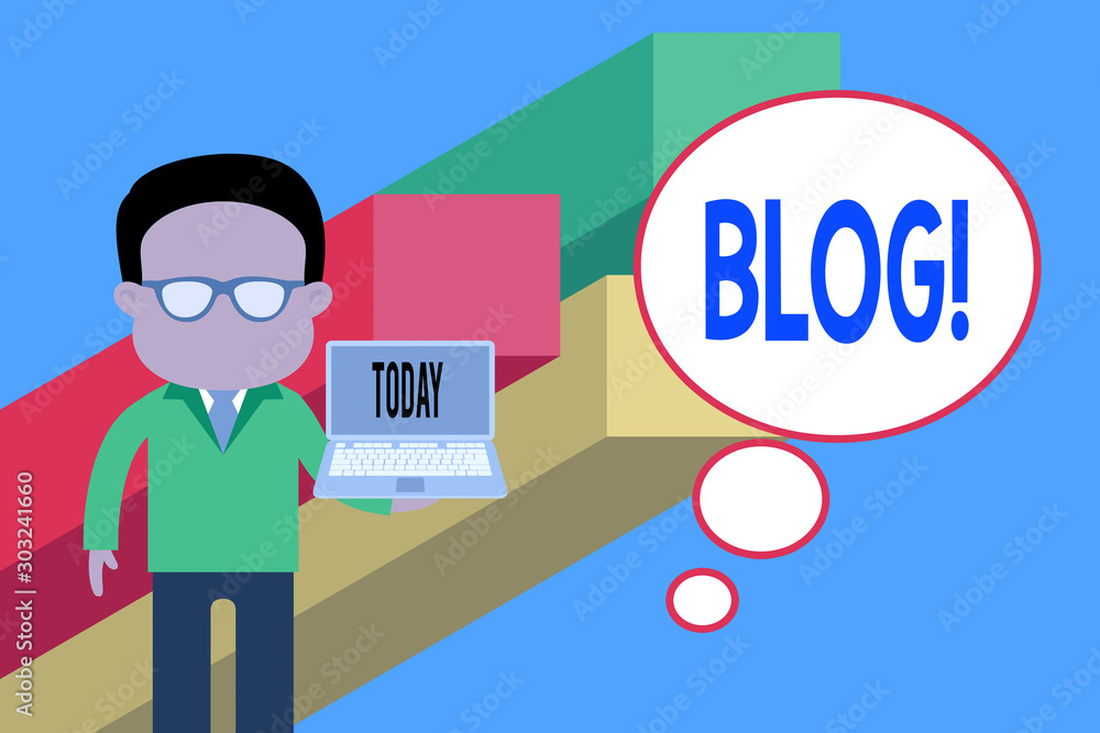 Writing note showing Blog. Business concept for regularly updated website web page run by individual Standing man in suit wearing eyeglasses holding open laptop photo Art Writing note showing Blog. Business concept for regularly updated website web page run by individual Standing man in suit wearing eyeglasses holding open laptop photo Art