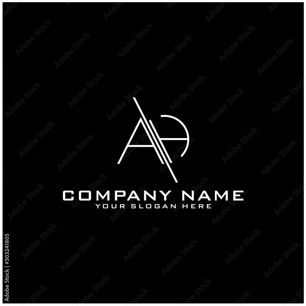 Letter AH logo icon design template elements