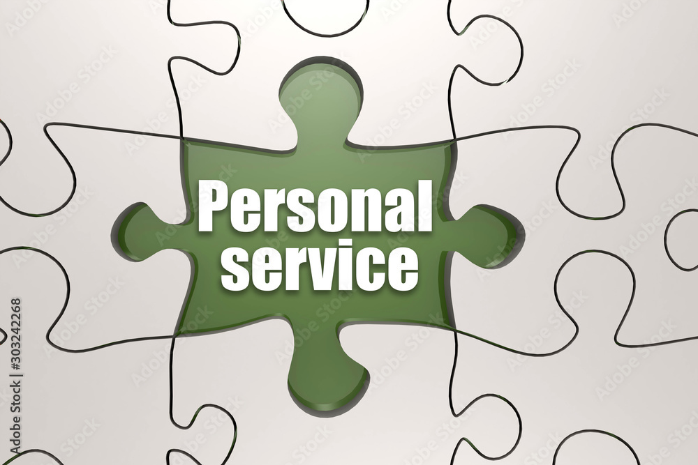 Personal Service word on jigsaw puzzle Personal Service word on jigsaw puzzle
