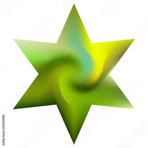 Colored background in the form of hexagram.