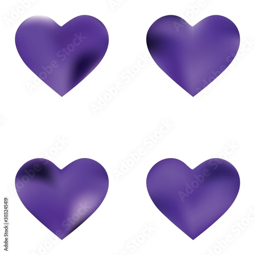 Set of colored backgrounds hearts.