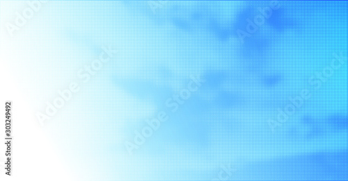 Blue Halftone Sky with Clouds Vector Backround