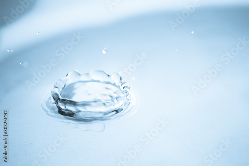 Water drop splash with ripples