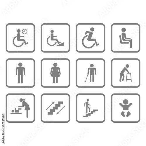 design vector public people facilities icon symbol accessibility