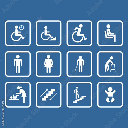 design vector public people facilities icon symbol accessibility