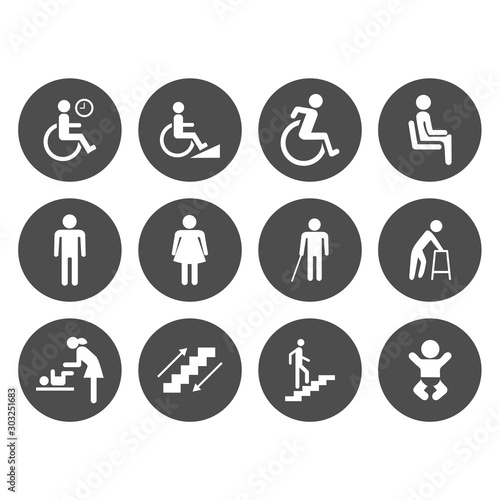 design vector public people facilities icon symbol accessibility