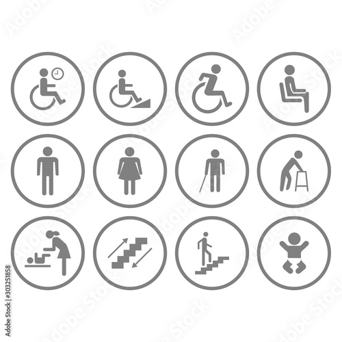 design vector public people facilities icon symbol accessibility