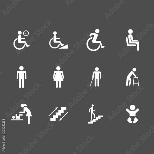 design vector public people facilities icon symbol accessibility