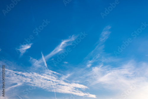 Evening sky with white clouds