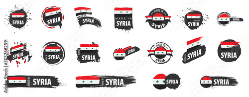 Syria flag, vector illustration on a white background