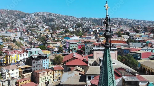 Lutheran Church, Hill Cerro Concepcion Colorful Houses cottages Valparaiso Chile