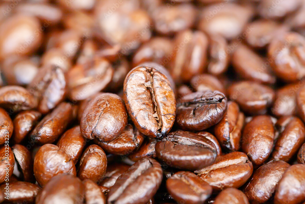 Fototapeta premium Close up coffee bean background