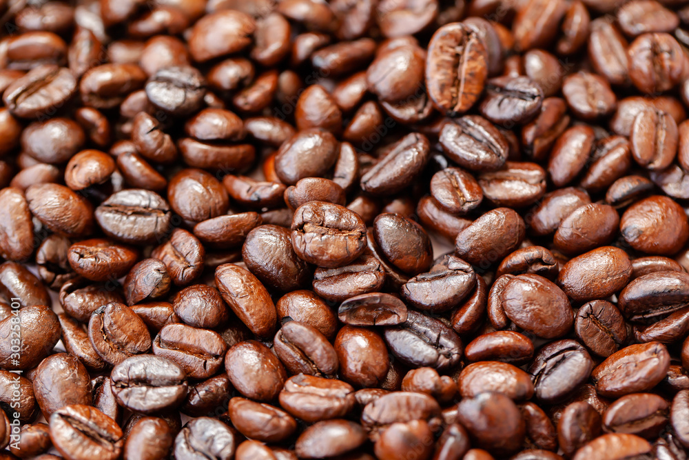 Close up coffee bean background Close up coffee bean background