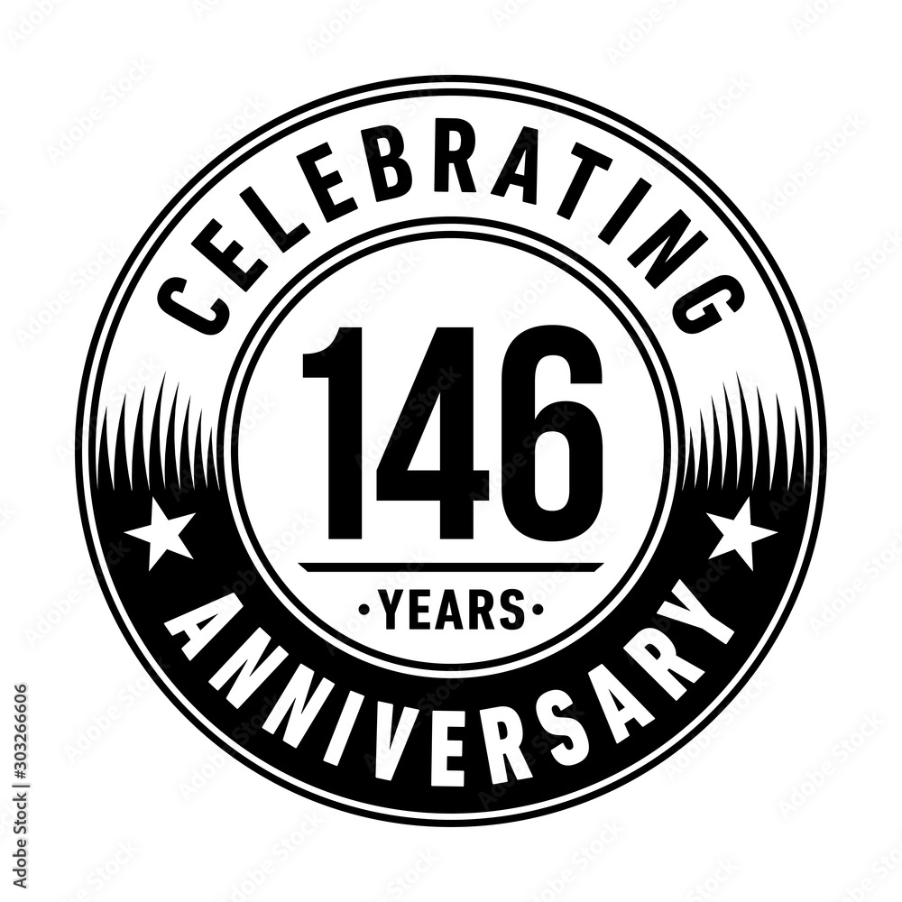 146 years anniversary celebration logo template. Vector and illustration.