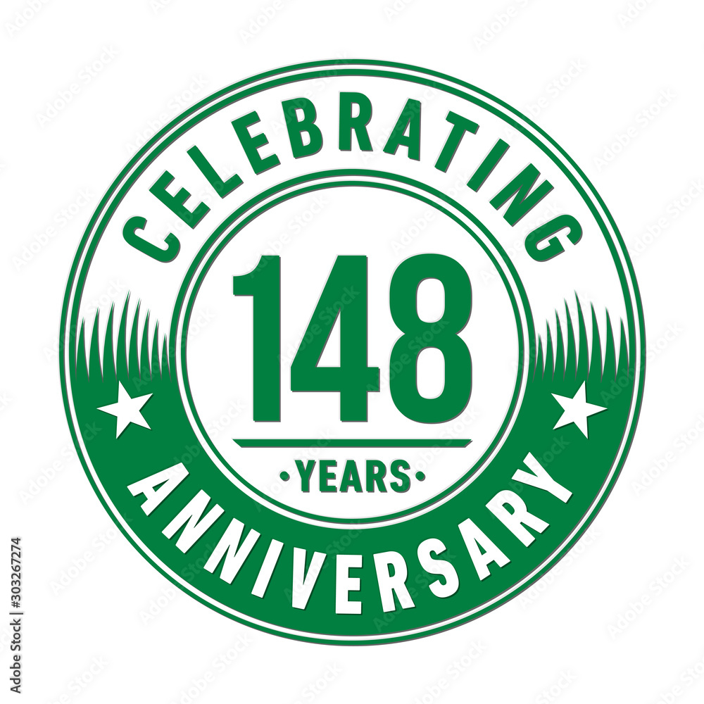 148 years anniversary celebration logo template. Vector and illustration. 148 years anniversary celebration logo template. Vector and illustration.