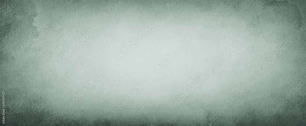 Fototapeta premium Blue green background paper with faint texture and distressed vintage grunge and watercolor paint stains in elegant rich backdrop illustration