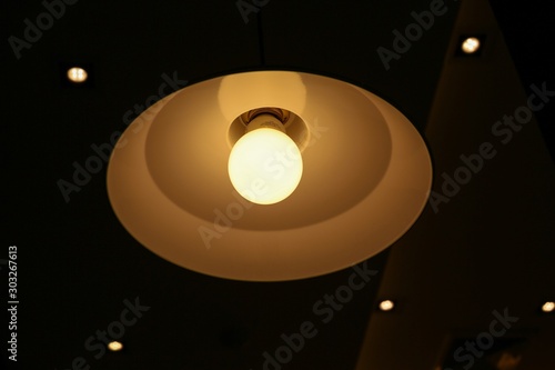 lamp on black background