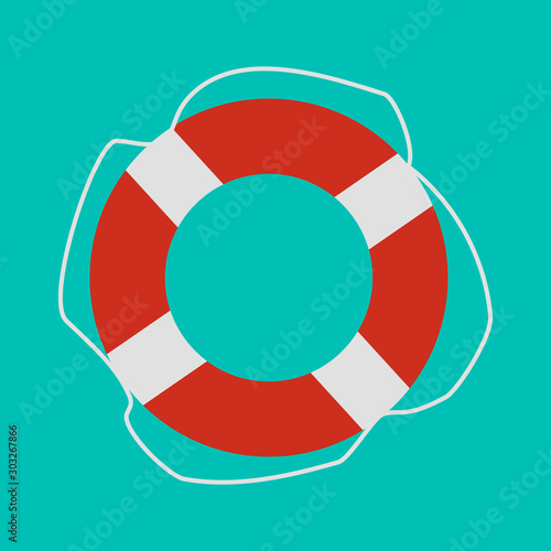 lifebuoy on a turquoise background