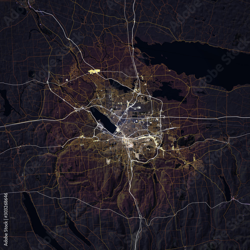 Map Syracuse city. New York