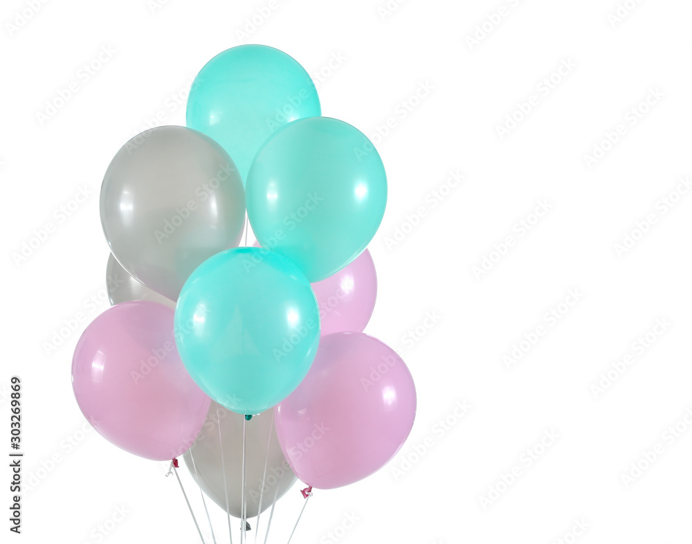 Air balloons on white background Air balloons on white background