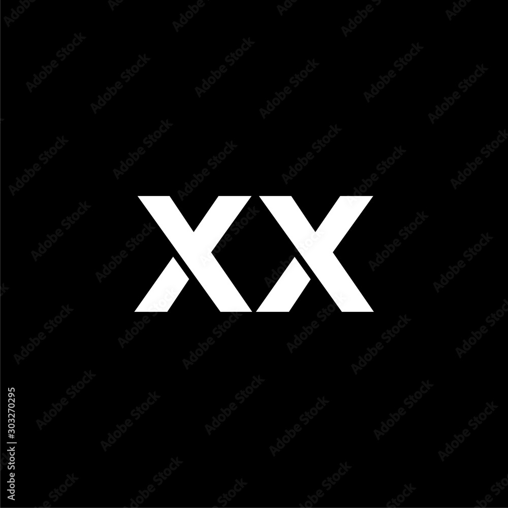 XX logo letters isolated on black background XX logo letters isolated on black background