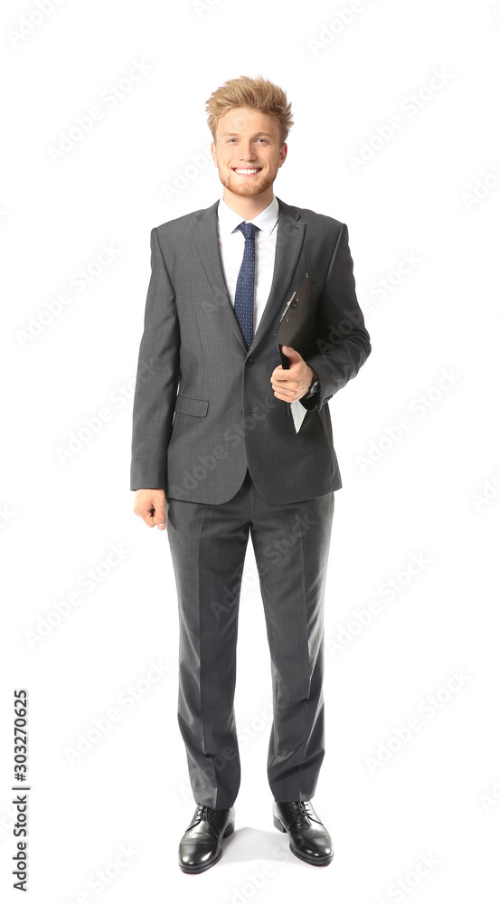 Portrait of handsome businessman on white background Portrait of handsome businessman on white background