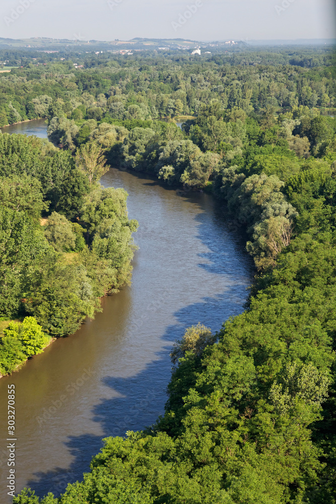 The Mura River in Slovenia in its forested floodplain The Mura River in Slovenia in its forested floodplain