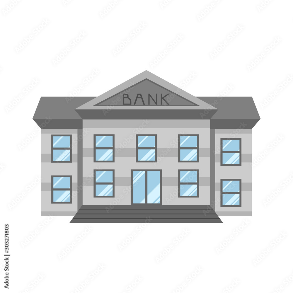 Bank building. Flat icon. Isolated object Bank building. Flat icon. Isolated object
