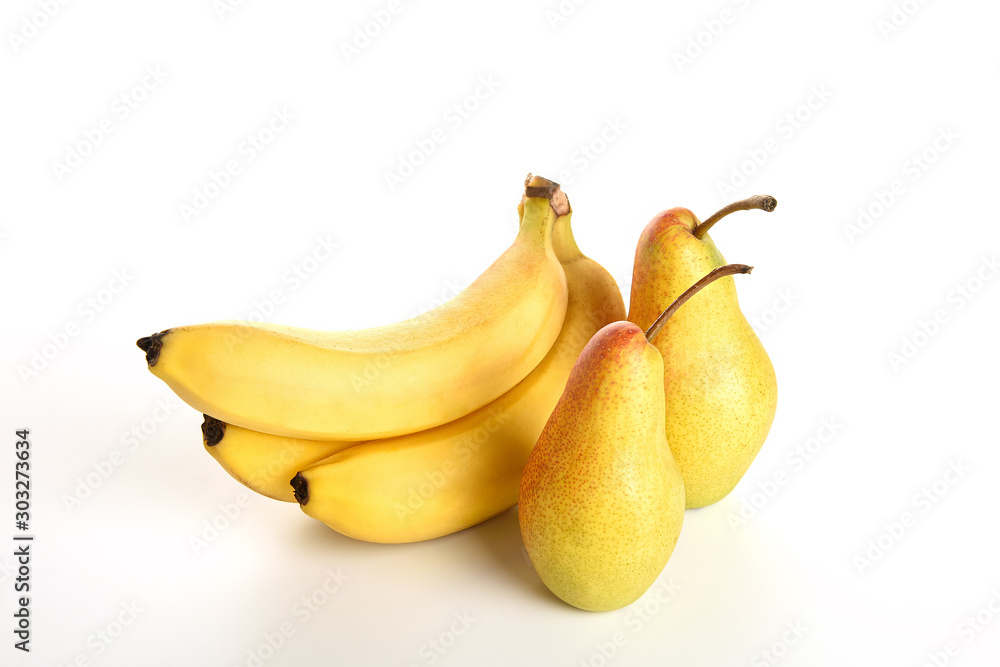 Still life of bananas and pears. Still life of bananas and pears.