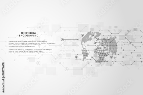 Abstract technology background Hi-tech communication concept futuristic digital innovation background for global web, connection, science. Vector illustration