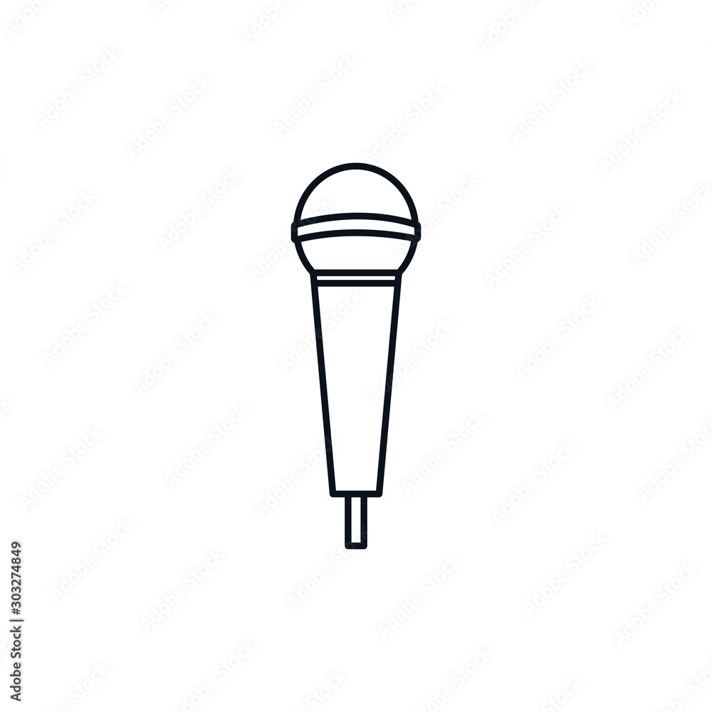 microphone celebration party line design icon