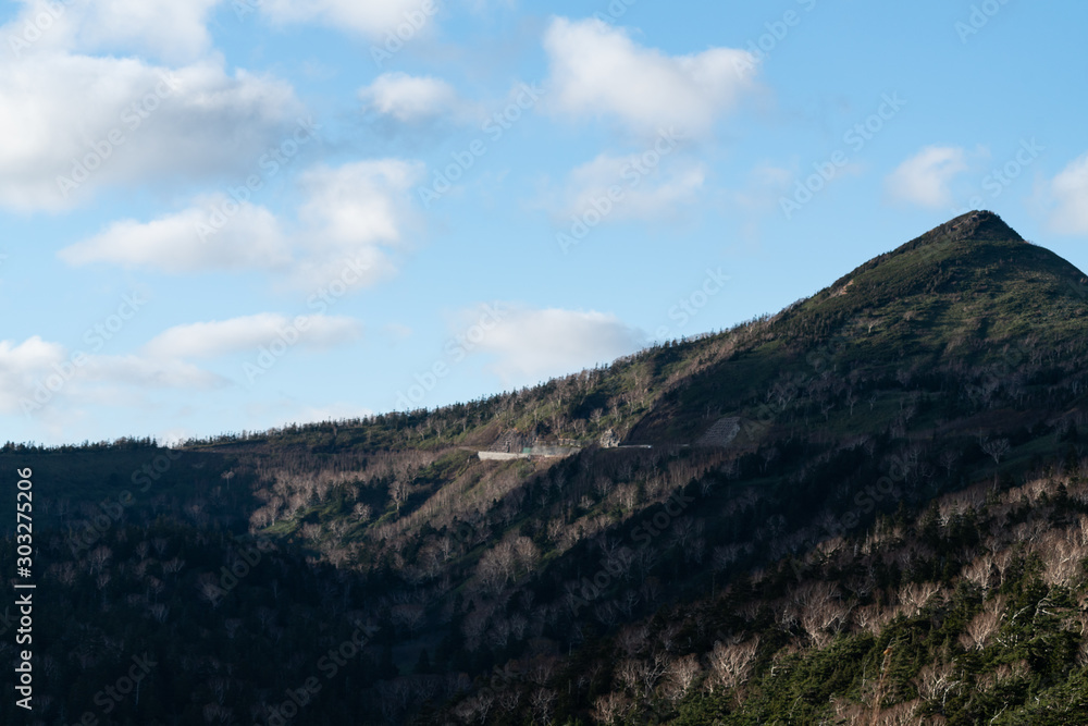 岩手県八幡平　アスピーテラインで見る秋の山肌の景色