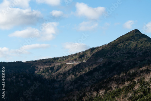 岩手県八幡平 アスピーテラインで見る秋の山肌の景色