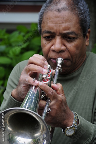 Photography African american jazz musician.