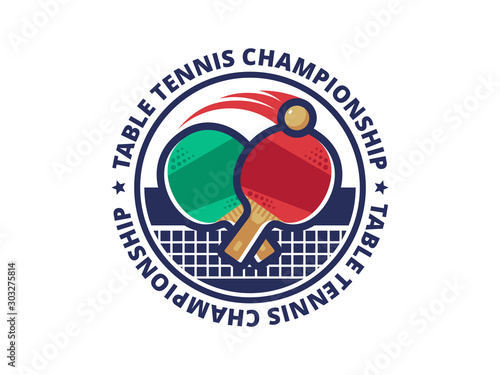 Table tennis, ping pong championship vector emblem, logo design