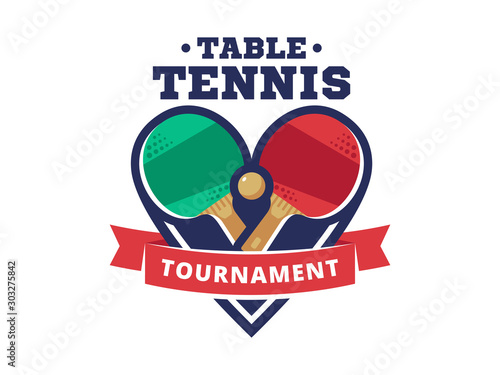 Table tennis, ping pong tournament vector emblem, logo design
