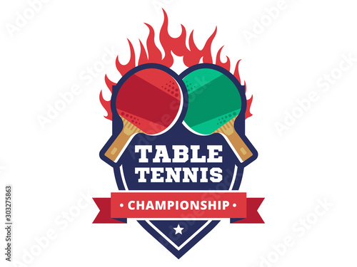 Table tennis, ping pong tournament vector emblem, logo design