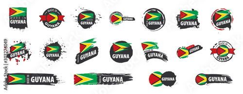 Obraz na płótnie Guyana flag, vector illustration on a white background