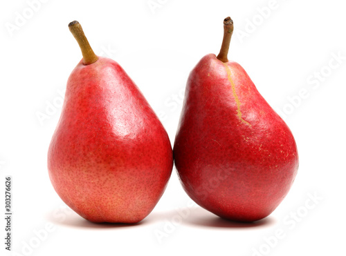 Red pear isolated on white background 
