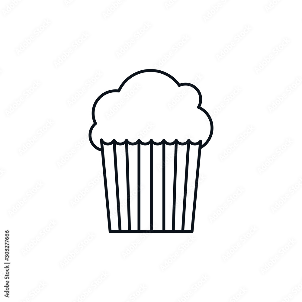 cupcake celebration party line design icon cupcake celebration party line design icon