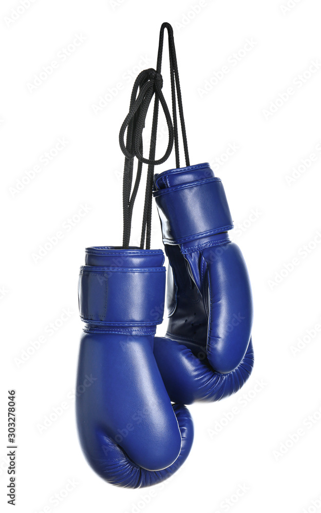 Fototapeta premium Pair of boxing gloves on white background