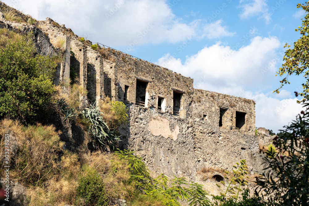 building ruins of Pompeji city near neapel, italy