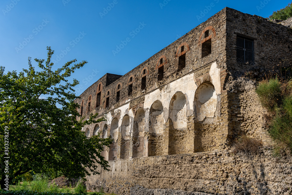 building ruins of Pompeji city near neapel, italy