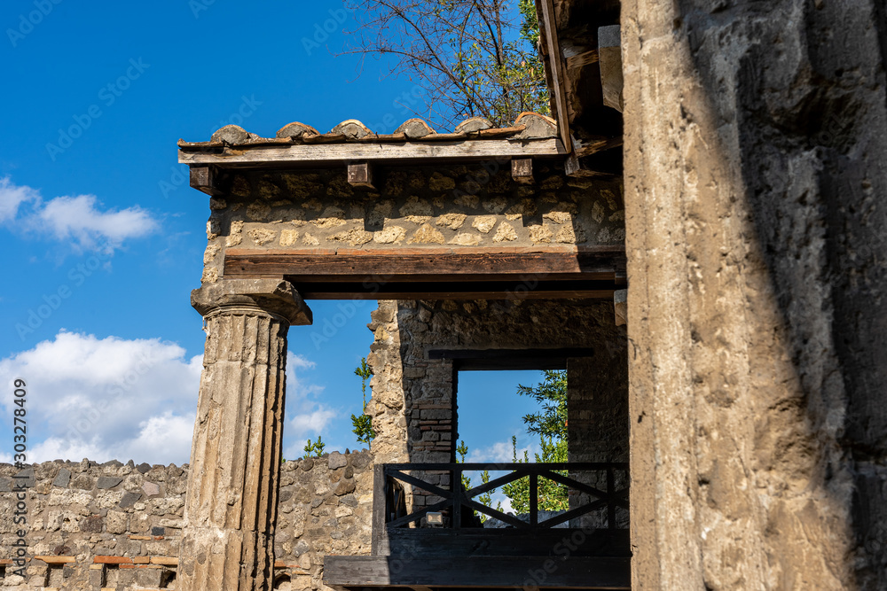 ruins of Pompeji city near neapel, italy